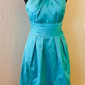 David's Bridal‎ Malibu halter  Turquoise Dress